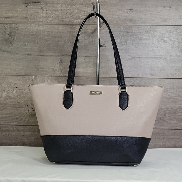 kate spade Handbags - Kate Spade 2-Tone Saffiano Leather Black and Cream Women's Tote Bag